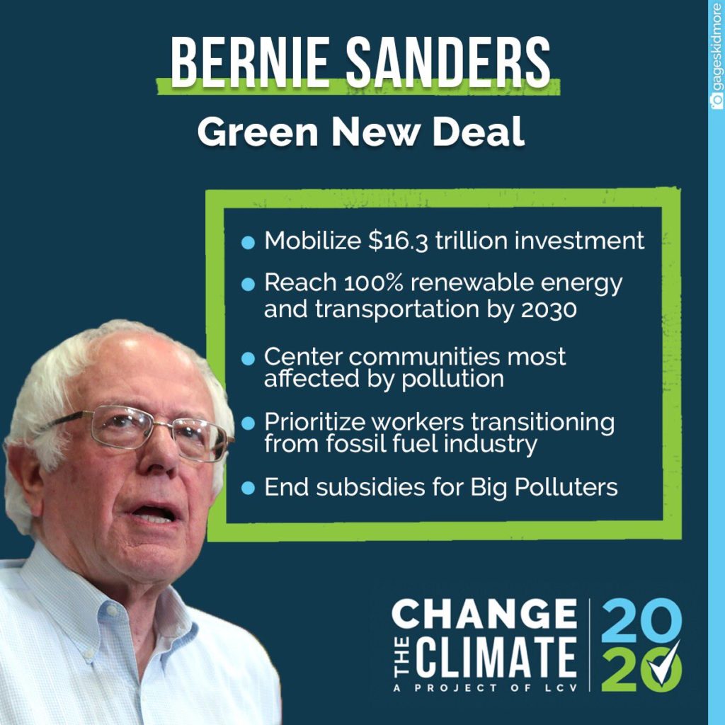 Bernie Sanders releases .3 Trillion Green New Deal to tackle Climate Change